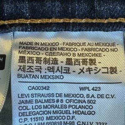 Levis 541 Jeans Mens 40x32 Blue Athletic Fit Taper Stretch Denim Dark Wash - Thumbnail 4