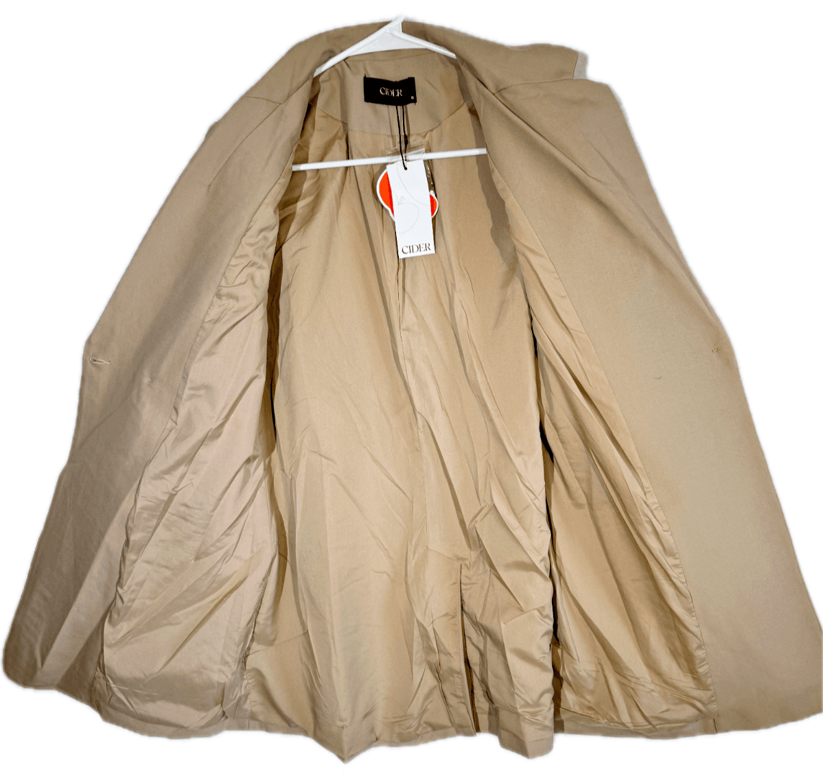 Cider Women’s Beige Polyester Tweed Blazer Jacket S – Notch Lapel, Machine Wash - Thumbnail 2