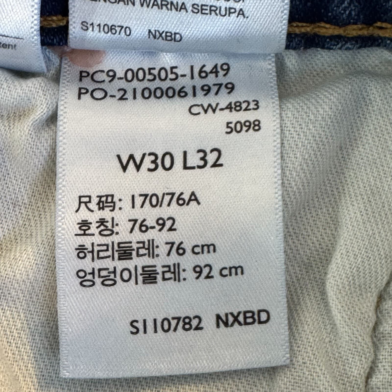 Levis 505 Jeans Mens 30x32 Regular Fit Mid Rise Blue Denim Straight Leg - Thumbnail 7