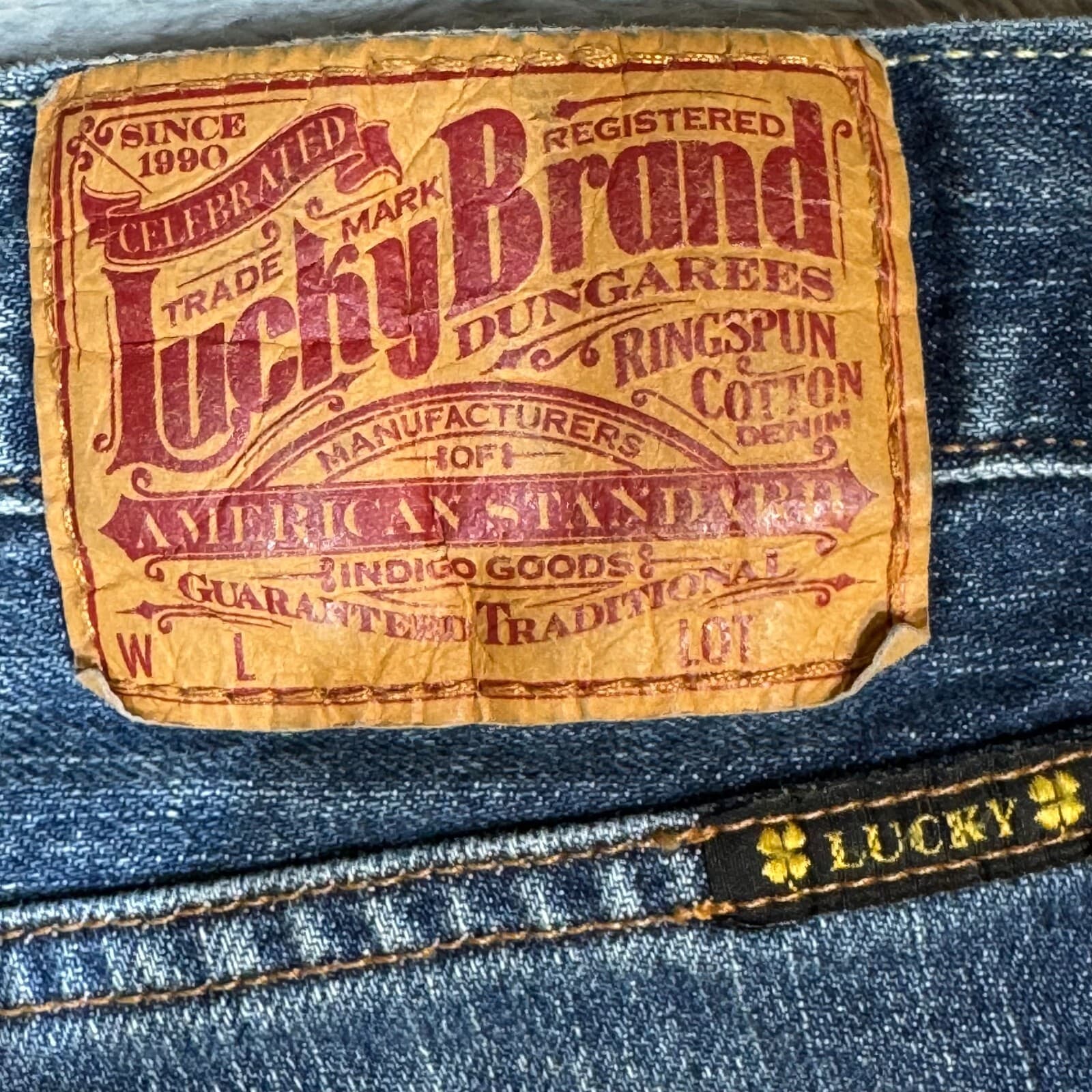 Lucky Brand Miner Jeans Mens 38x34 Slim Bootcut Blue Denim Button Fly - Thumbnail 11