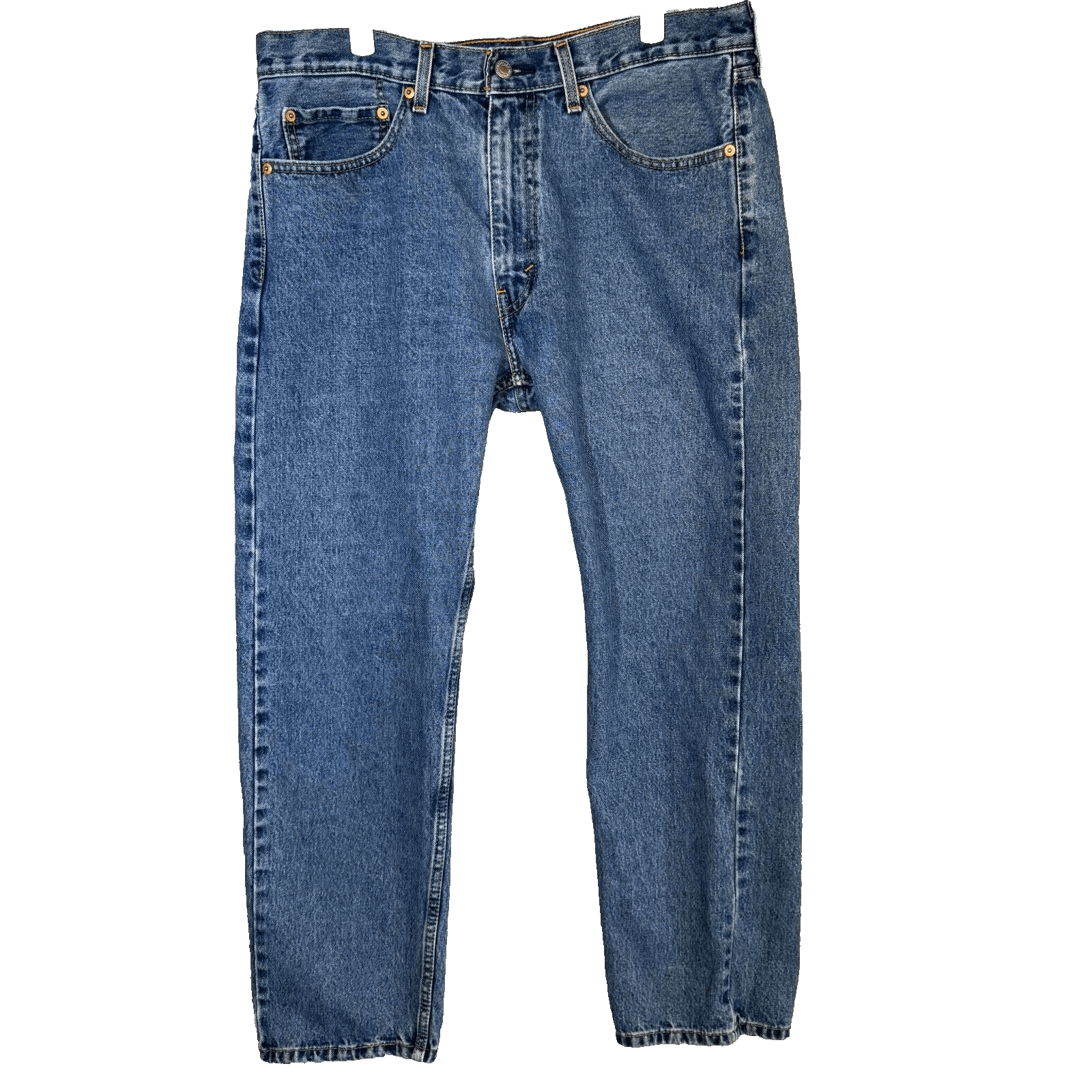 Levi’s 505 Men’s Jeans 36X30 Blue Denim Stone Wash Mid-Rise Straight Leg - Image 1