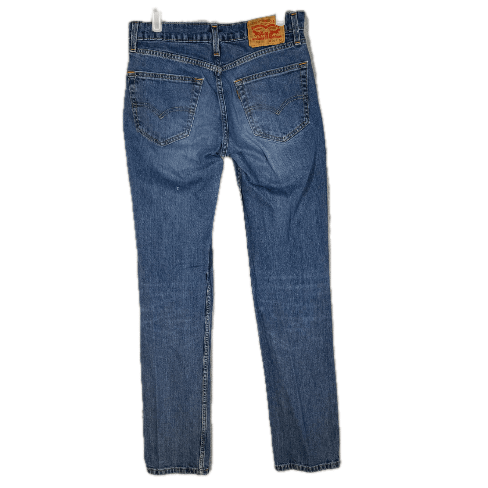 Levis 511 Jeans Mens 30x34 Slim Fit Mid Rise Blue Denim Straight Leg - Thumbnail 2