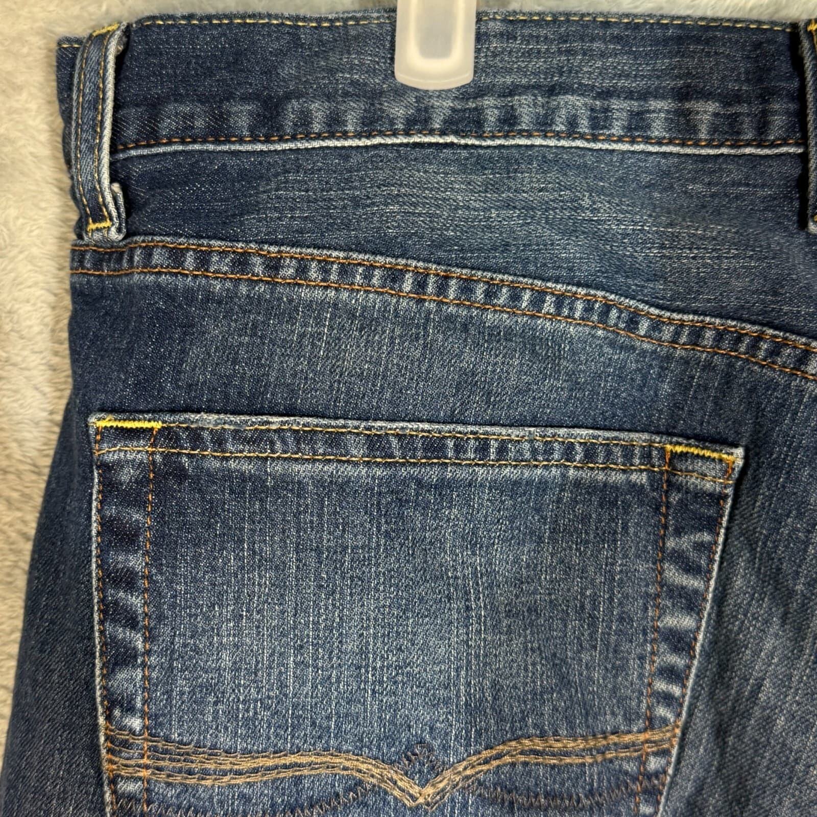 Lucky Brand Miner Jeans Mens 38x34 Slim Bootcut Blue Denim Button Fly - Thumbnail 9