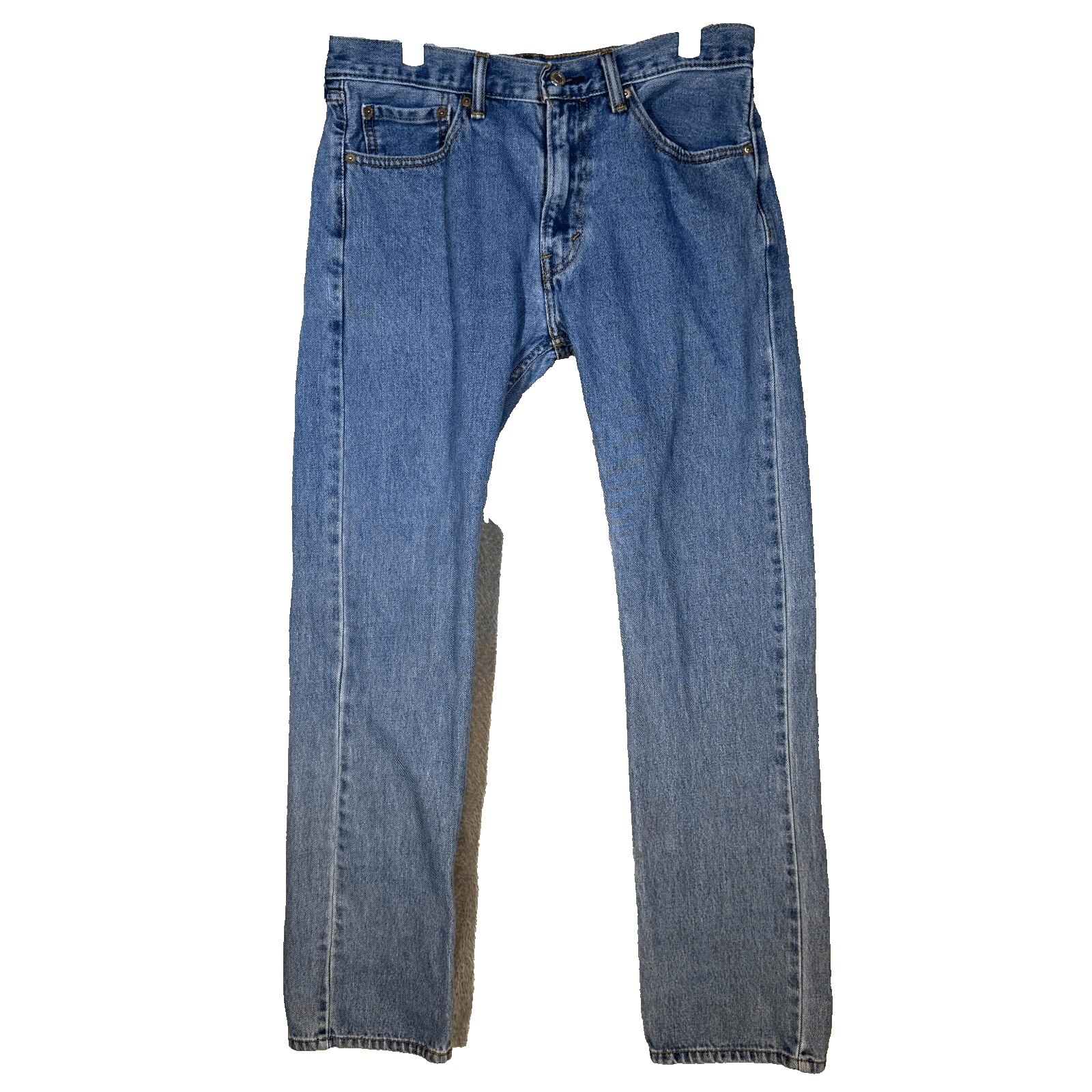 Levis 505 Jeans Mens 32x32 Regular Fit Mid Rise Blue Denim Straight Leg - Image 1