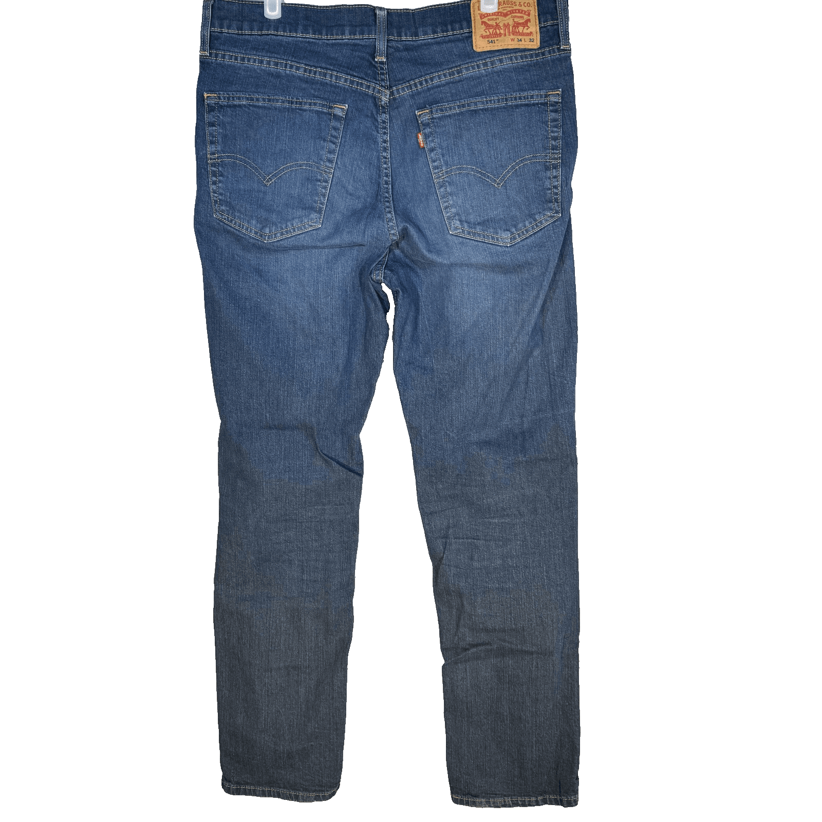Levis 541 Jeans Mens 34x31 (34x32) Athletic Taper Stretch Denim Medium Wash - Thumbnail 2