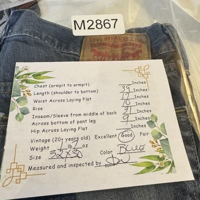 Levis 559 Jeans Mens 34x30 Blue Relaxed Straight Denim 5 Pocket Zip Fly - Thumbnail 10