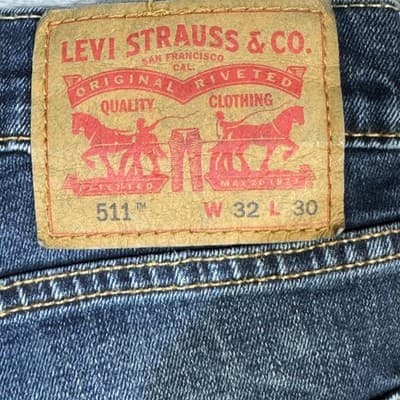 Levis 559 Jeans Mens 34x30 Blue Relaxed Straight Denim 5 Pocket Zip Fly - Thumbnail 3