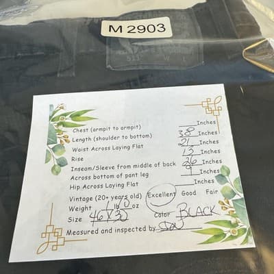 Levis 511 Jeans Mens 46x30 Black Slim Fit Stretch Denim Mid Rise Zip Fly - Thumbnail 8