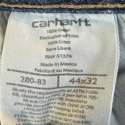 Carhartt FR Jeans Mens 44x32 Arc Flash Denim Work Pants Heavy Duty (44x32) - Thumbnail 6