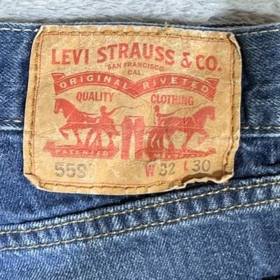 Levis 559 Jeans Mens 34x30 Blue Relaxed Straight Denim 5 Pocket Zip Fly - Thumbnail 4