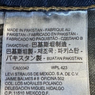 Levis 559 Jeans Mens 34x30 Blue Relaxed Straight Denim 5 Pocket Zip Fly - Thumbnail 4