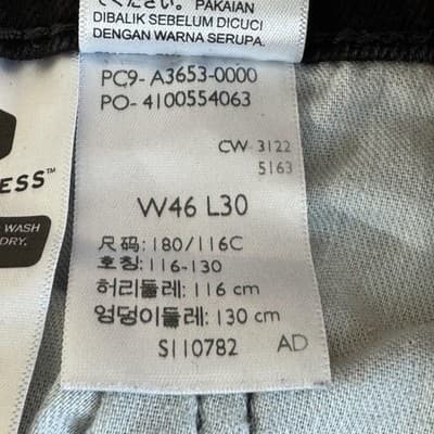 Levis 511 Jeans Mens 46x30 Black Slim Fit Stretch Denim Mid Rise Zip Fly - Thumbnail 7