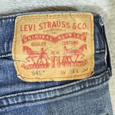 Levis 514 Jeans Mens 40x30 Blue Straight Leg Denim Low Rise Zip Fly - Thumbnail 4