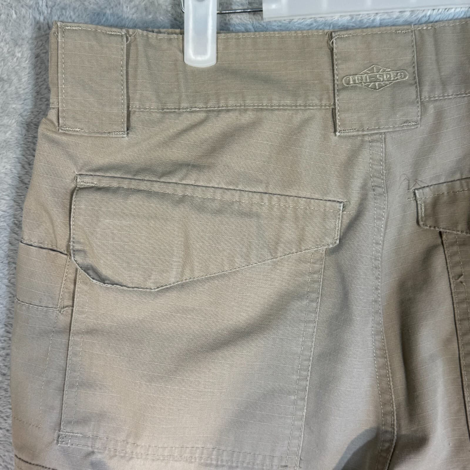 Tru-Spec Cargo Pants Mens 34x28 Beige Ripstop Double Knee Work Tactical - Thumbnail 6