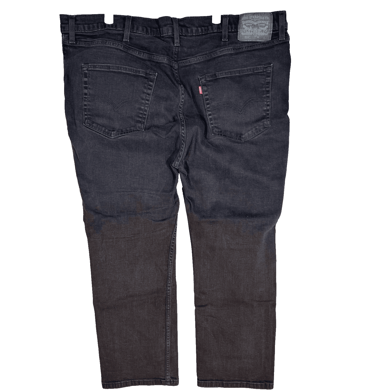 Levis 511 Jeans Mens 46x30 Black Slim Fit Stretch Denim Mid Rise Zip Fly - Thumbnail 2