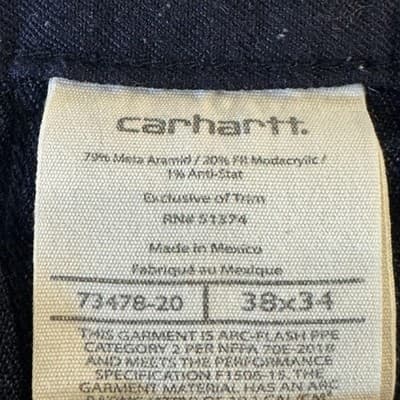 Carhartt FR Work Pants Mens 38x34 GlenGuard Arc Flash CAT2 (38x34) Utility - Thumbnail 7