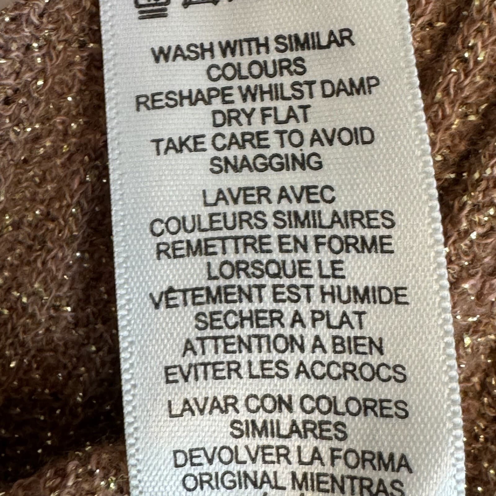 ASOS Tunic Sweater Women’s 6 Brown Copper Sparkle Ribbed Pullover Acrylic W 317 - Thumbnail 10