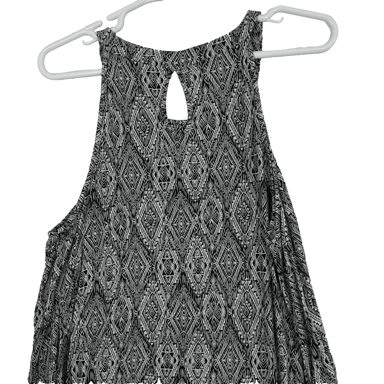 Torrid Tank Top Womens Plus Size 2 Black & White Aztec Print Halter Keyhole W321 - Thumbnail 3