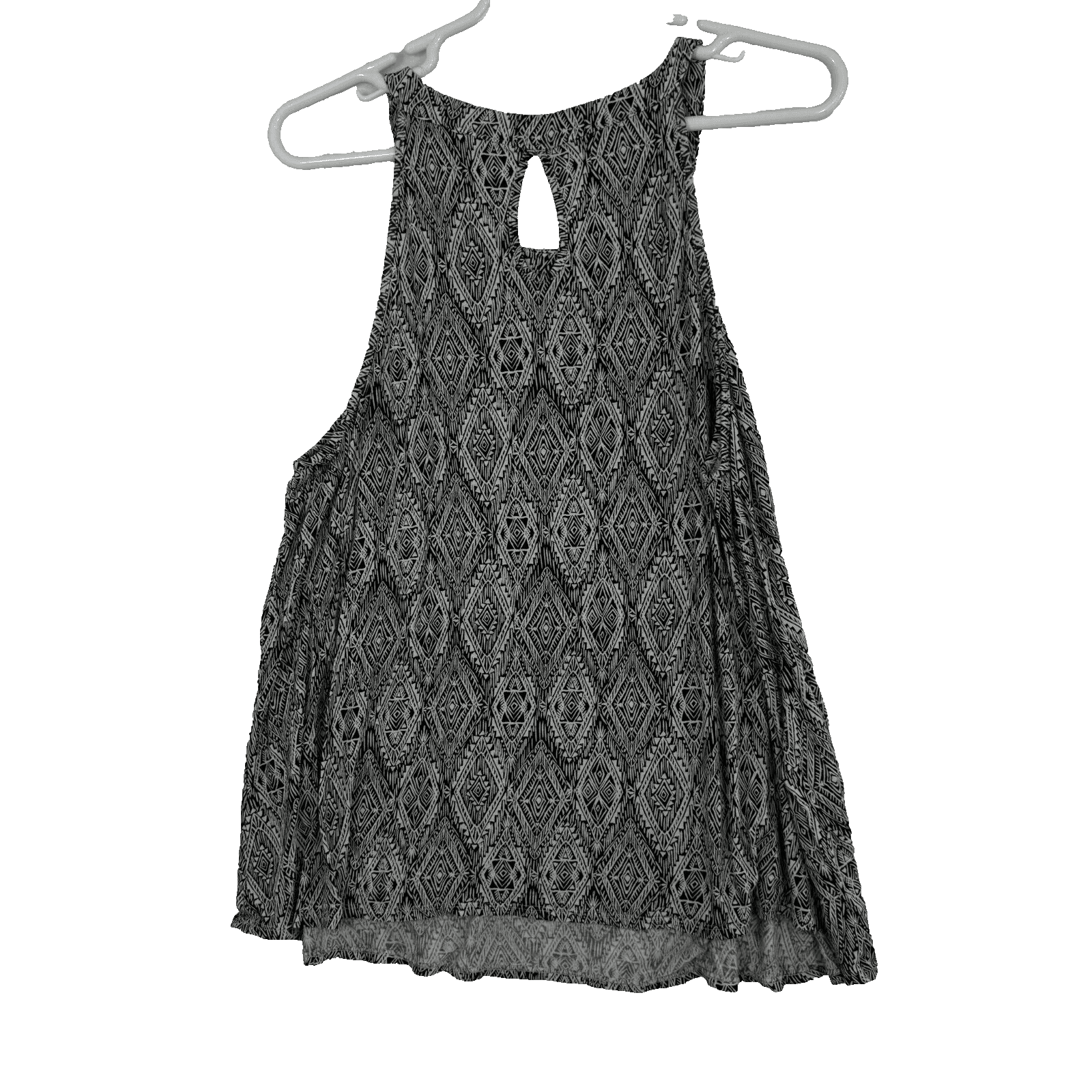 Torrid Tank Top Womens Plus Size 2 Black & White Aztec Print Halter Keyhole W321 - Thumbnail 2