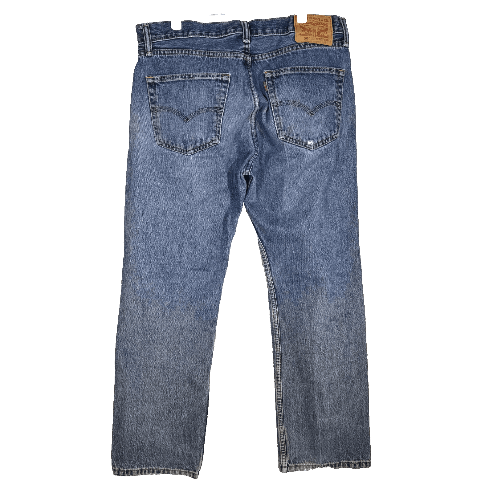 Levi's 505 Jeans Mens 35x30 Blue Denim Straight Leg 100 Cotton Classic - Thumbnail 2