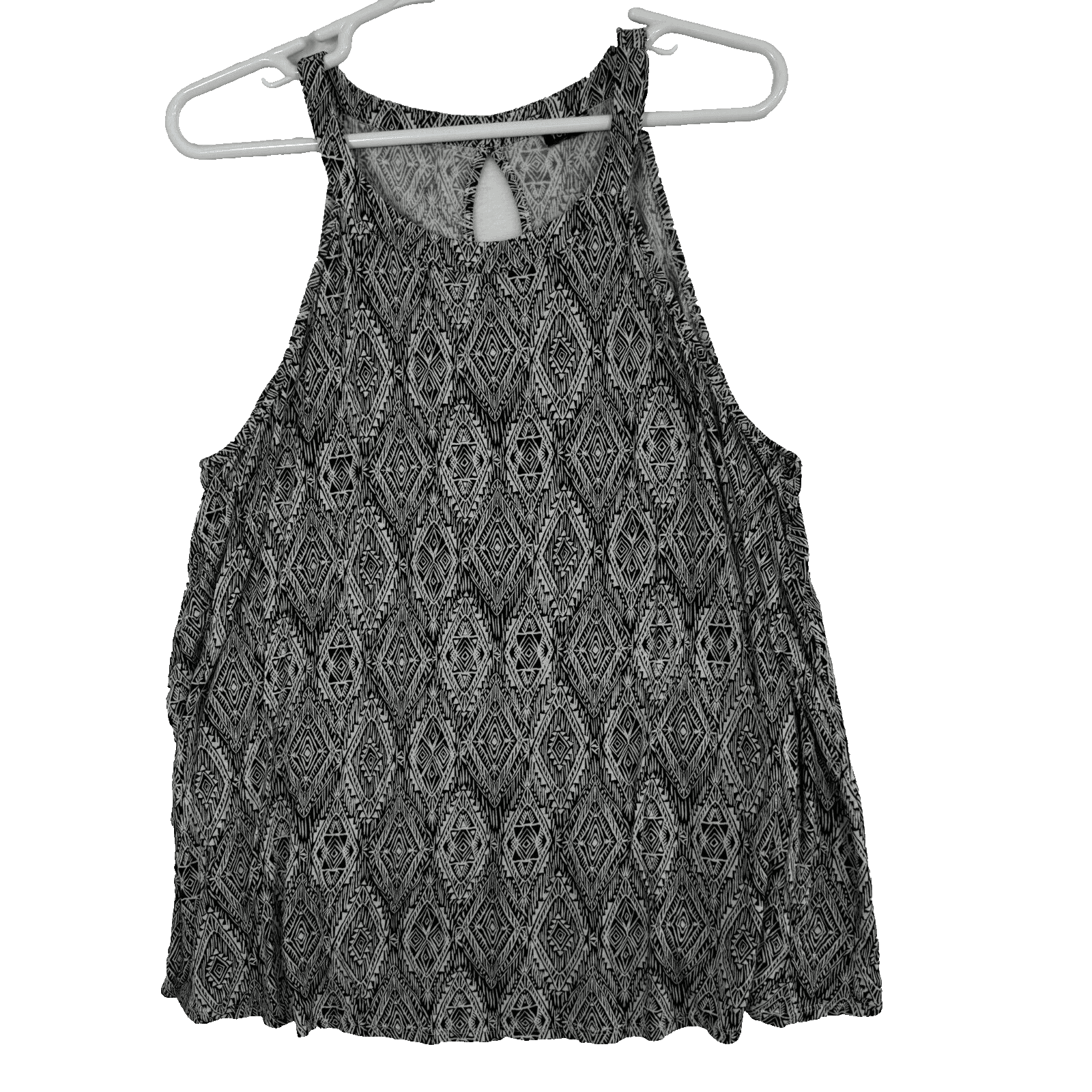 Torrid Tank Top Womens Plus Size 2 Black & White Aztec Print Halter Keyhole W321 - Image 1