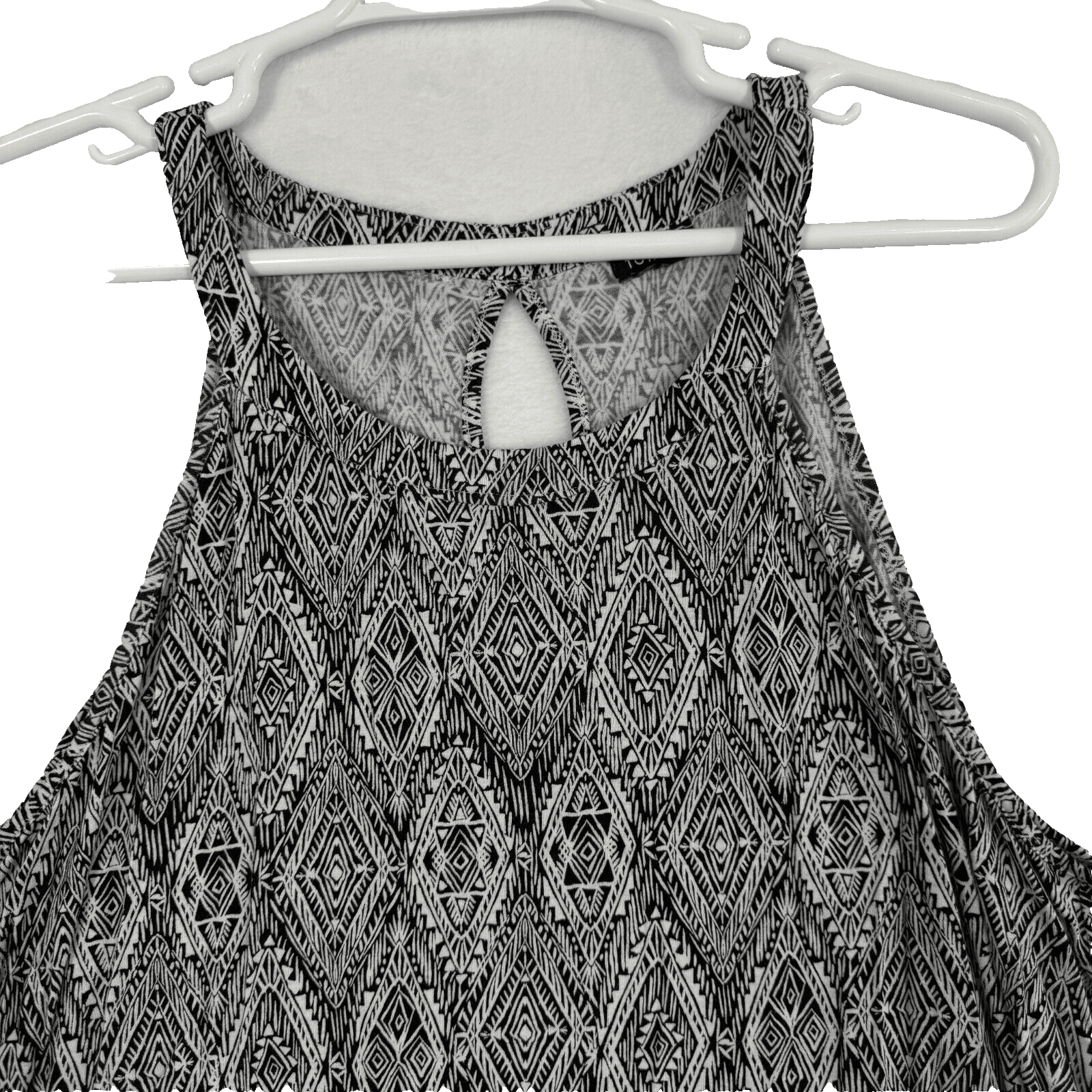 Torrid Tank Top Womens Plus Size 2 Black & White Aztec Print Halter Keyhole W321 - Thumbnail 5