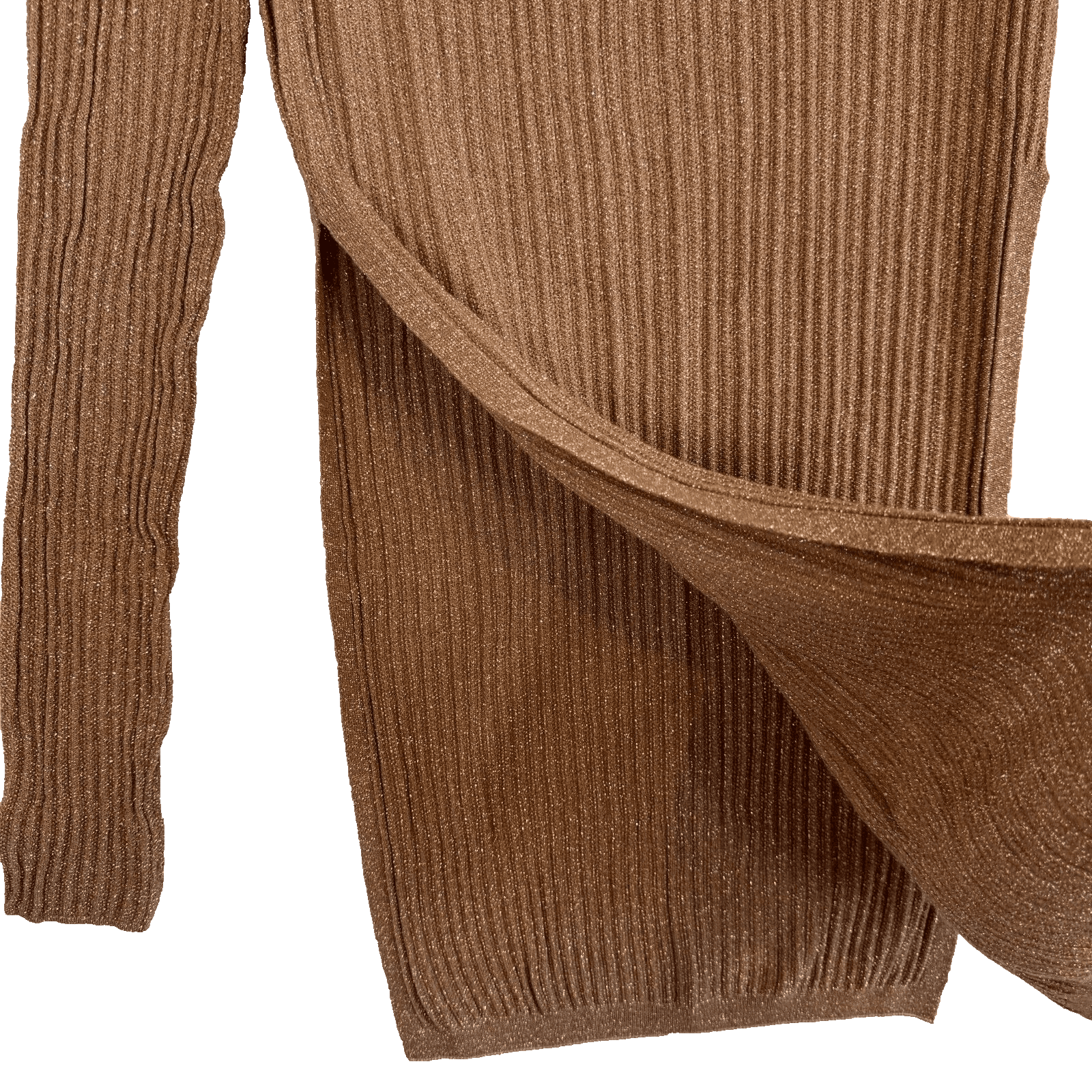 ASOS Tunic Sweater Women’s 6 Brown Copper Sparkle Ribbed Pullover Acrylic W 317 - Thumbnail 3