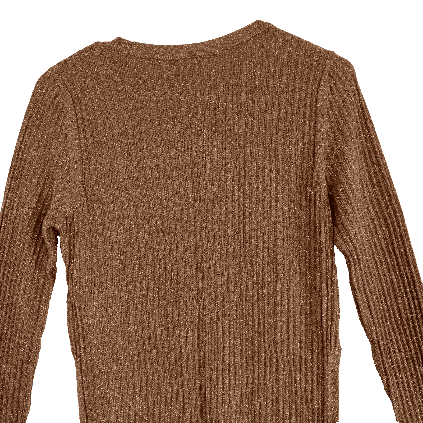 ASOS Tunic Sweater Women’s 6 Brown Copper Sparkle Ribbed Pullover Acrylic W 317 - Thumbnail 11