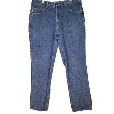 Carhartt Jeans Mens 36x32 Blue Relaxed Fit Workwear Denim Pants (36x32) - Image 1