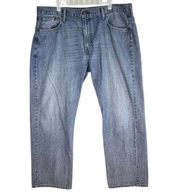 Levis 569 Jeans Mens 38x32 Relaxed Straight Heavyweight Whiskered Distressed - Image 1