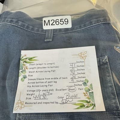 Carhartt Dungaree Fit Jeans Mens 44x30 Workwear Denim Utility Pants (44x30) - Thumbnail 11