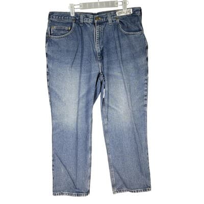 Carhartt Jeans Mens 38x28 Blue Relaxed Fit Workwear Denim Pants (38x28) - Image 1