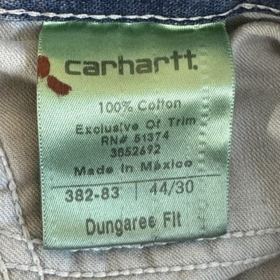 Carhartt Dungaree Fit Jeans Mens 44x30 Workwear Denim Utility Pants (44x30) - Thumbnail 9