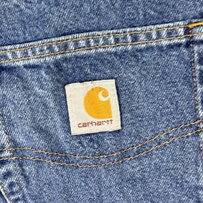 Carhartt Jeans Mens 36x32 Blue Relaxed Fit Workwear Denim Pants (36x32) - Thumbnail 4