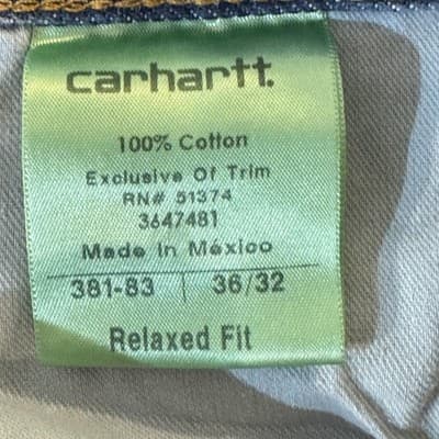 Carhartt Jeans Mens 36x32 Blue Relaxed Fit Workwear Denim Pants (36x32) - Thumbnail 5