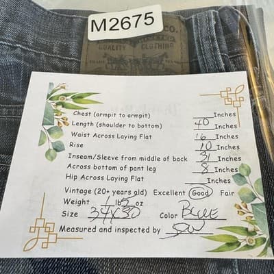 Levis 511 Jeans Mens 34x30 Blue Skinny Fit Whiskered Denim Stretch Medium Wash - Thumbnail 8