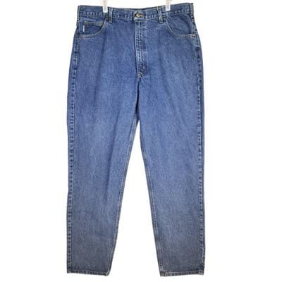 Carhartt Jeans Mens 40x36 Blue Relaxed Fit B17-DST Straight Denim Pants Workwear - Image 1