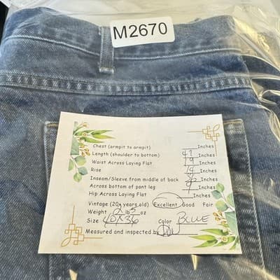 Carhartt Jeans Mens 40x36 Blue Relaxed Fit B17-DST Straight Denim Pants Workwear - Thumbnail 7