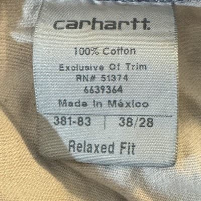 Carhartt Jeans Mens 38x28 Blue Relaxed Fit Workwear Denim Pants (38x28) - Thumbnail 4