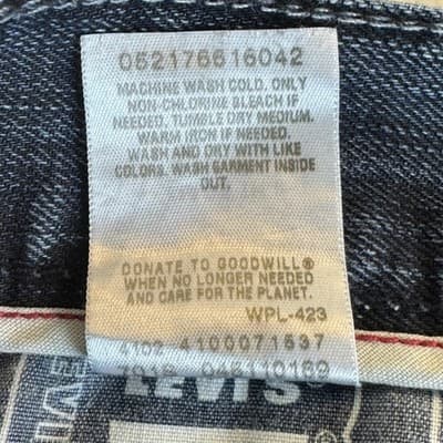 Levis 511 Jeans Mens 34x30 Blue Skinny Fit Whiskered Denim Stretch Medium Wash - Thumbnail 4