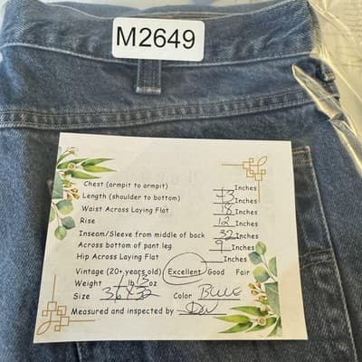 Carhartt Jeans Mens 36x32 Blue Relaxed Fit Workwear Denim Pants (36x32) - Thumbnail 7