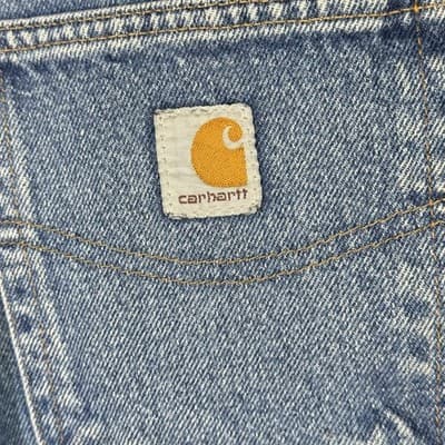 Carhartt Jeans Mens 40x28 Blue Relaxed Fit Workwear Denim Pants (40x28) - Thumbnail 4