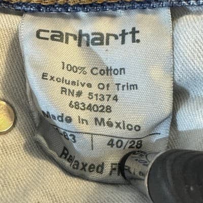 Carhartt Jeans Mens 40x28 Blue Relaxed Fit Workwear Denim Pants (40x28) - Thumbnail 6