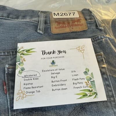 Levis 569 Jeans Mens 38x32 Relaxed Straight Heavyweight Whiskered Distressed - Thumbnail 10