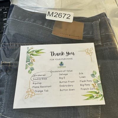 Lucky Brand Jeans Mens 38x30 Blue 221 Original Straight Whiskered Denim Pants - Thumbnail 10