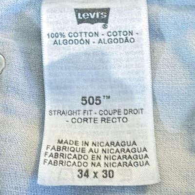 Levis 505 Jeans Mens 34x30 Blue Denim Straight Fit Medium Wash Classic Pants - Thumbnail 4