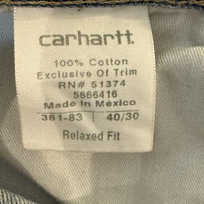 Carhartt Jeans Mens 40x30 Blue Relaxed Fit Workwear Denim Pants (40x30) - Thumbnail 9