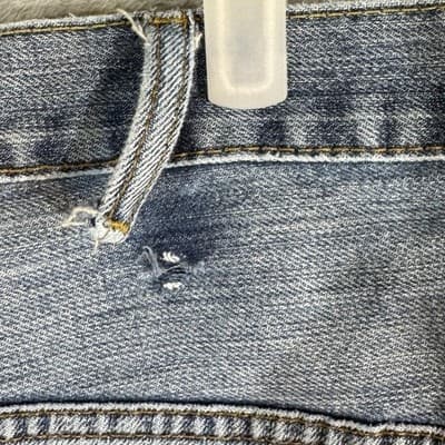 Levis 569 Jeans Mens 38x32 Relaxed Straight Heavyweight Whiskered Distressed - Thumbnail 5