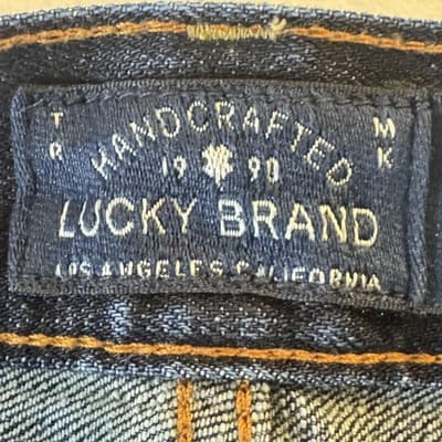 Lucky Brand Jeans Mens 38x30 Blue 221 Original Straight Whiskered Denim Pants - Thumbnail 4