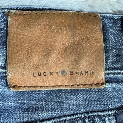 Lucky Brand Jeans Mens 36x30 Blue 221 Original Straight Whiskered Denim Pants - Thumbnail 3